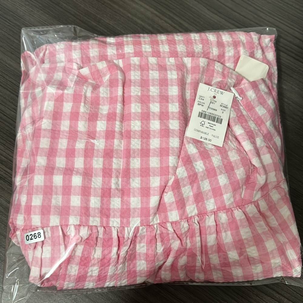 NWT! J crew Pink Seersucker Tie Back Dress‎ - Picture 5 of 5